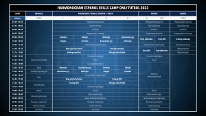 Harmonogram Skills Camp Only Futbol 2023